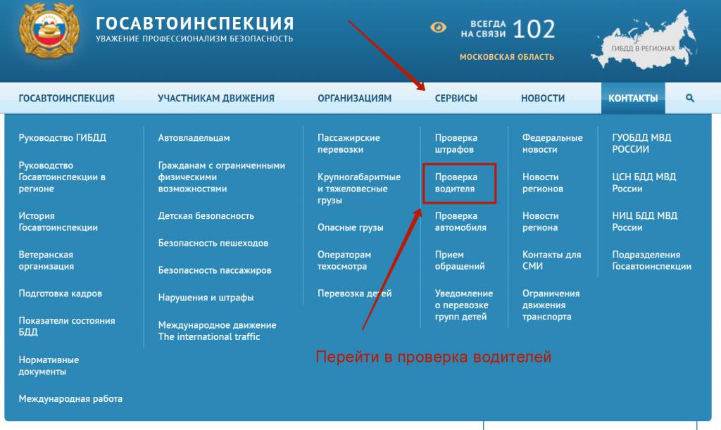информация по водительскому удостоверению